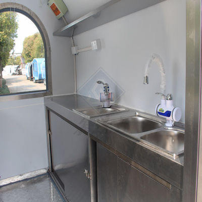 2300*1650*2300mm Εταιρική λειτουργία σνακ Κινητό καρότσι τροφίμων με κρέπες με καραμέλες