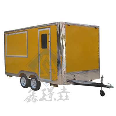 Προσαρμοσμένο κινητό ρυμουλκούμενο μπαρ από ανοξείδωτο χάλυβα για φορτηγό παγωτού Καφέ Φαν τροφίμων ρυμουλκούμενο