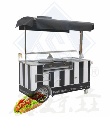 Κινητό ρυμουλκούμενο γρήγορου φαγητού Custom Made Outdoor Street Food Cart με Grill και Deep Fryer