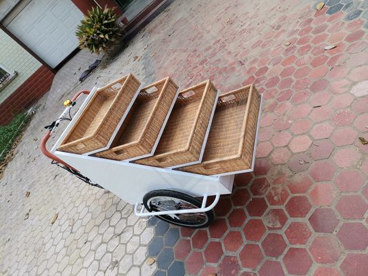 Βίντεο Τεχνική Υποστήριξη Προσαρμοσμένο τροφίμων Snack Truck Ηλεκτρικό ποδήλατο για καυτό καλάθι τροφίμων