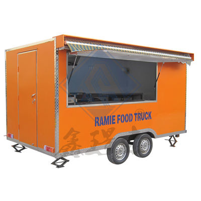 Μακροχρόνια διάρκεια ζωής 4.5M τετραγωνικό κινητό φορτηγό τροφίμων με διπλό άξονα και ισχύ 3KW