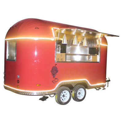 Πλήρης κουζίνα Ατσάλι τροφίμων φορτηγό σε τροχούς οδική τροχιά για κινητή εστίαση