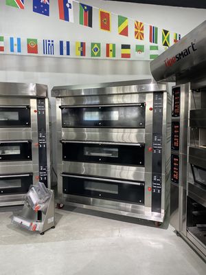 Βιομηχανικός φούρνος ψήσιμου ψωμιού με 3 κατάστρωμα και 9 φορείες
