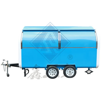 1000 KG κινητό φορτηγό τροφίμων με κάλυψη προσαρμοσμένο χρώμα στρογγυλό μοντέλο μονό/διπλό άξονα