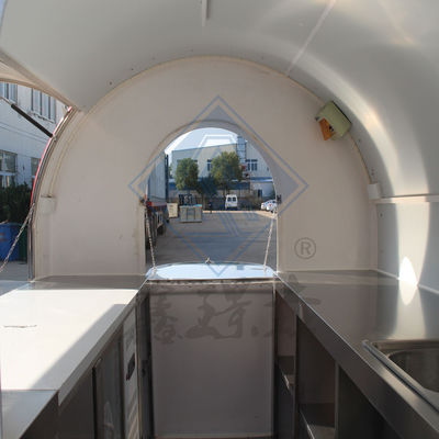 Εξωτερική οδική πώληση Προσαρμοσμένο 300CM κινητό φορτηγό τροφίμων με κάλυψη και στρογγυλό μοντέλο