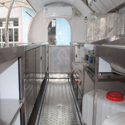 Εξωτερική οδική πώληση 450CM Κινητό φορτηγό τροφίμων με κάλυψη και μονο/διπλό άξονα