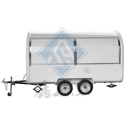 Προσαρμοσμένο βιομηχανικό στρογγυλό μοντέλο κινητό φορτηγό τροφίμων για καφέ και χοτ ντογκ με διπλό άξονα 3,5 μ