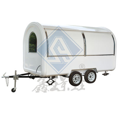 Προσαρμοσμένο βιομηχανικό στρογγυλό μοντέλο κινητό φορτηγό τροφίμων για καφέ και χοτ ντογκ με διπλό άξονα 3,5 μ