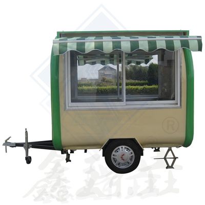 Προσαρμοσμένο φορτηγό τροφίμων κινητού διπλού άξονα 350CM με κάλυψη και υδατική πρώτη ύλη