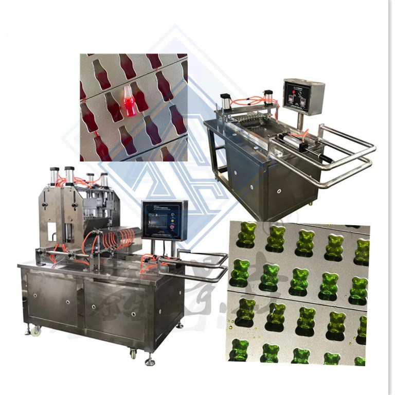 Βιομηχανική μηχανή κατασκευής γλυκών Jelly Lollipop Gummy Bear Συμπεριλαμβάνεται και αυτόματος αποθέτης